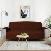 Cotton Quilted Sofa Cover ﹙ Brown)